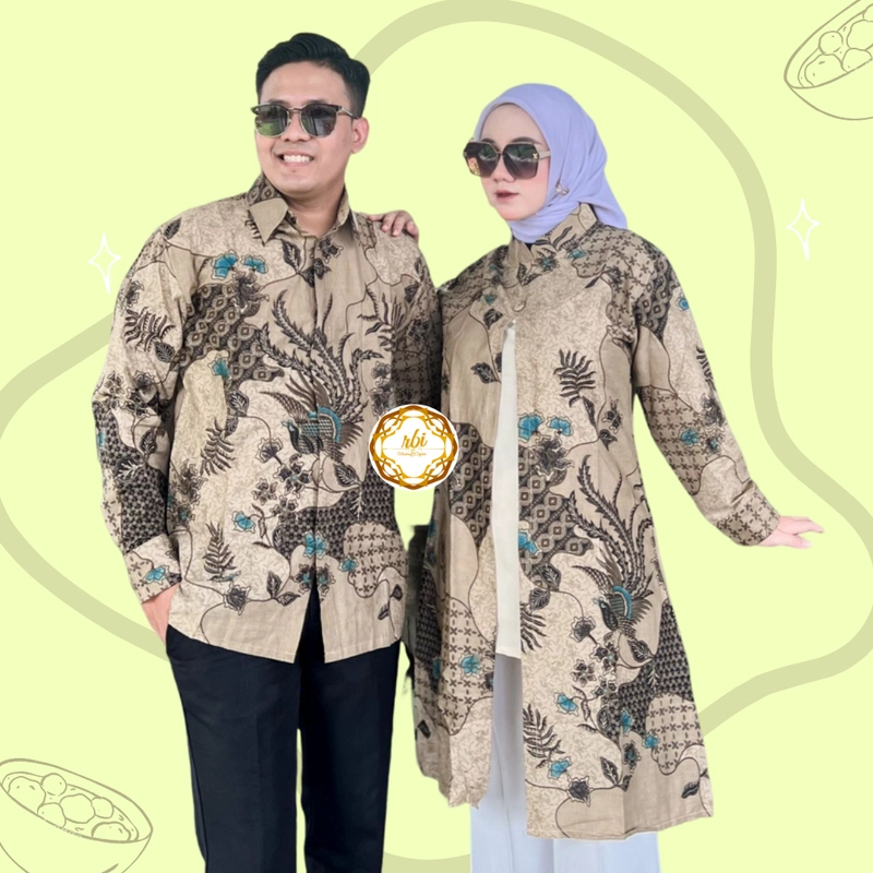 Product image Rambe Batik Indonesia - Batik Couple Azizah B Terbaru Bisa Beli Pisah Bahan Katun Prima Halus Kemeja Saja XL Warna A