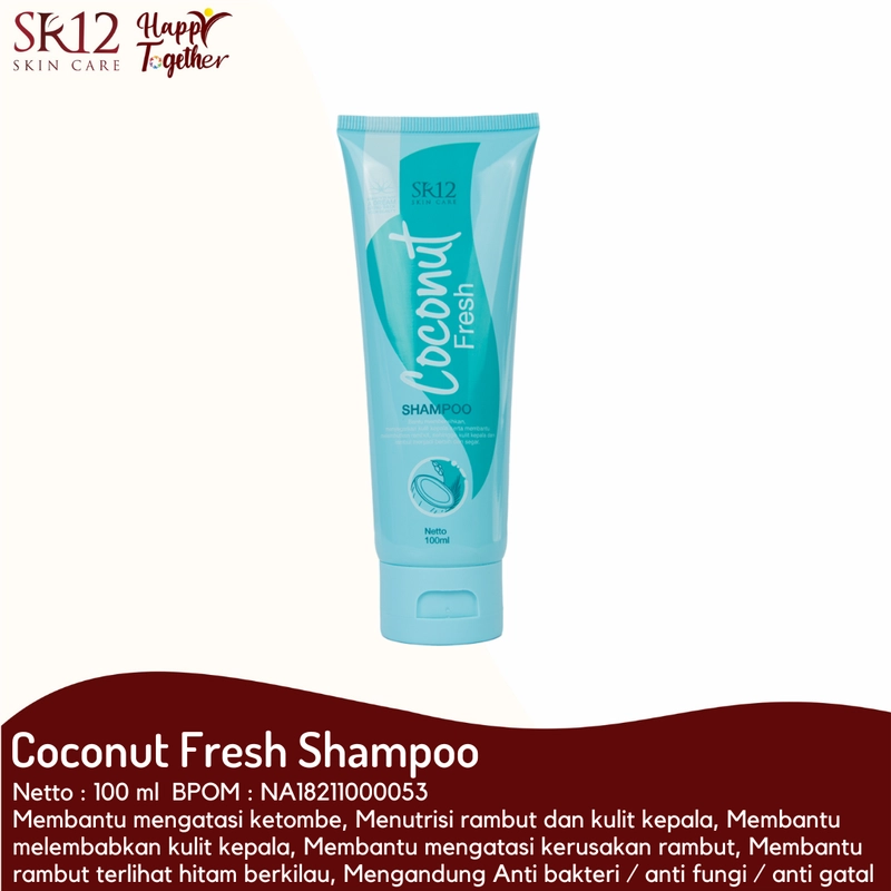 Product image SR12 Coconut Fresh Shampoo Anti Ketombe Rambut Hitam Berkilau 280 ml Coconut Fresh Shampo