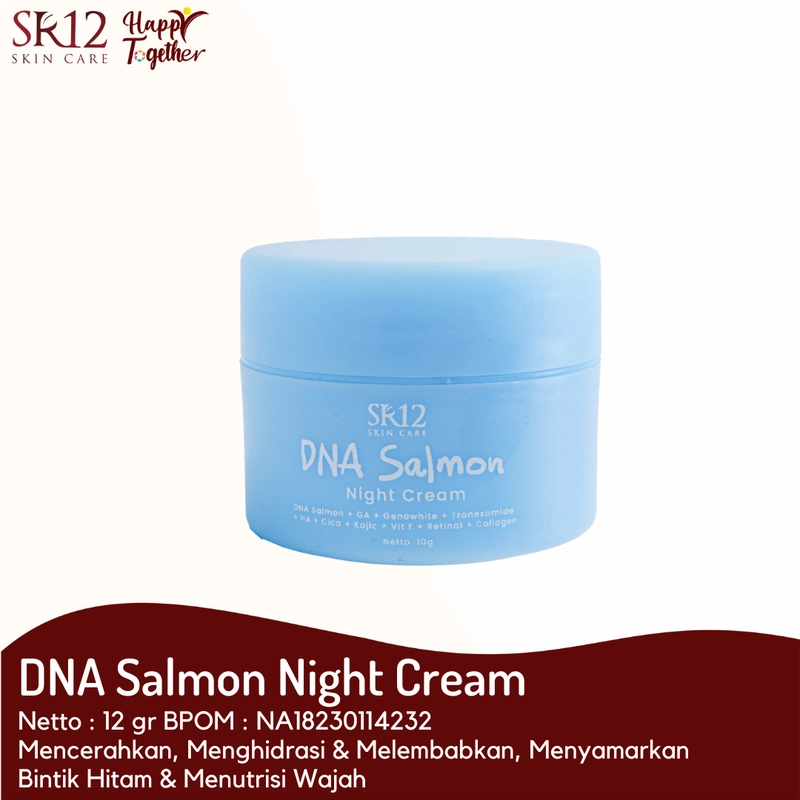 Product image SR12 DNA Salmon Cream Night Mencerahkan Kulit Dan Memudarkan Flek Hitam 12gr biru