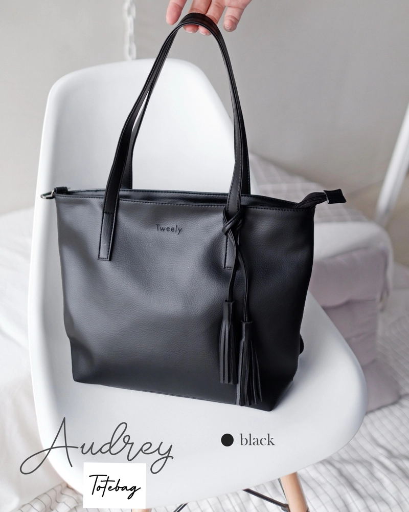 Product image Tweelyforbag - Audrey Totebag - Tweelyforbag - Tas Totebag Wanita - Tas Wanita 395 gr Hitam