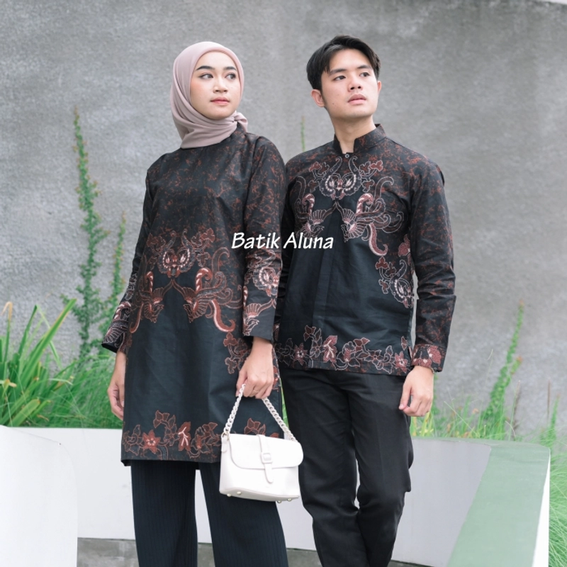 Product image Batik aluna - Batik alun CBA10 Batik sarimbit koko lengan panjang muslim M=PRIA/WANITA Wajib dicatat