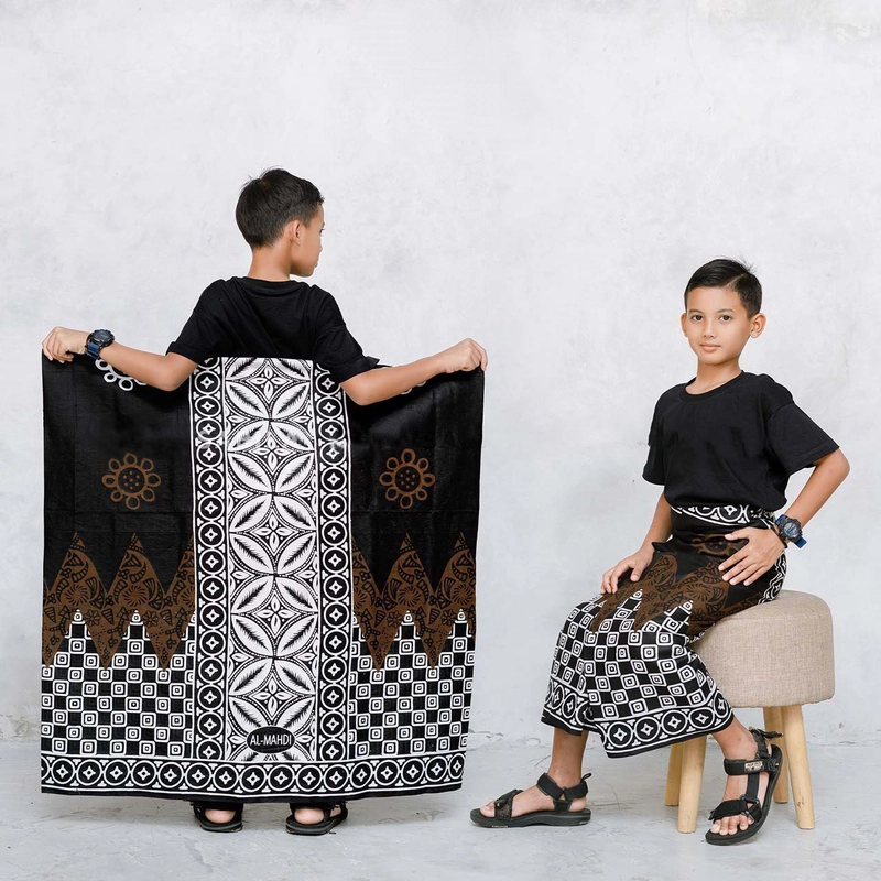 Product image Kois Batik - Sarung anak batik usia sd terbaru motif almahdi uncuk Sarung anak sd almahdi coklat