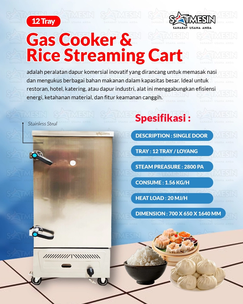 Product image SATMESIN - Penanak Nasi Gas Tugas Berat SATF-RSC 12 SATF-RSC 12 STANDAR