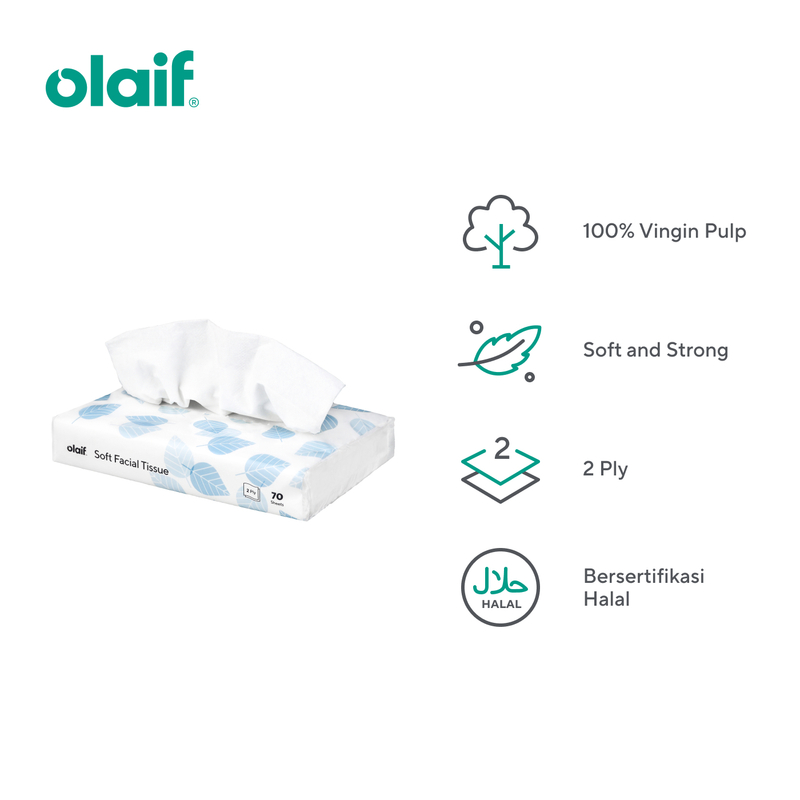 Olaif Soft Facial Tissue - Tisu Wajah - 70 Sheets Isi 70 Sheet