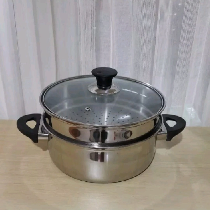 Product image Fafa Store 20 - PANCI STEAMER KUKUS 2 SUSUN TUTUP KACA PANCI 2 SUSUN 2 KUPING