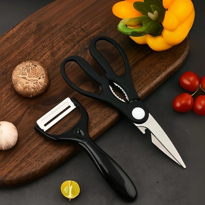 Product image Kitchen Knife Set Bambu 6 Pcs Pisau Dapur Set Isi 6 Pcs Stainless Steal Corak Bambu Pisau Set Bentuk Bambu