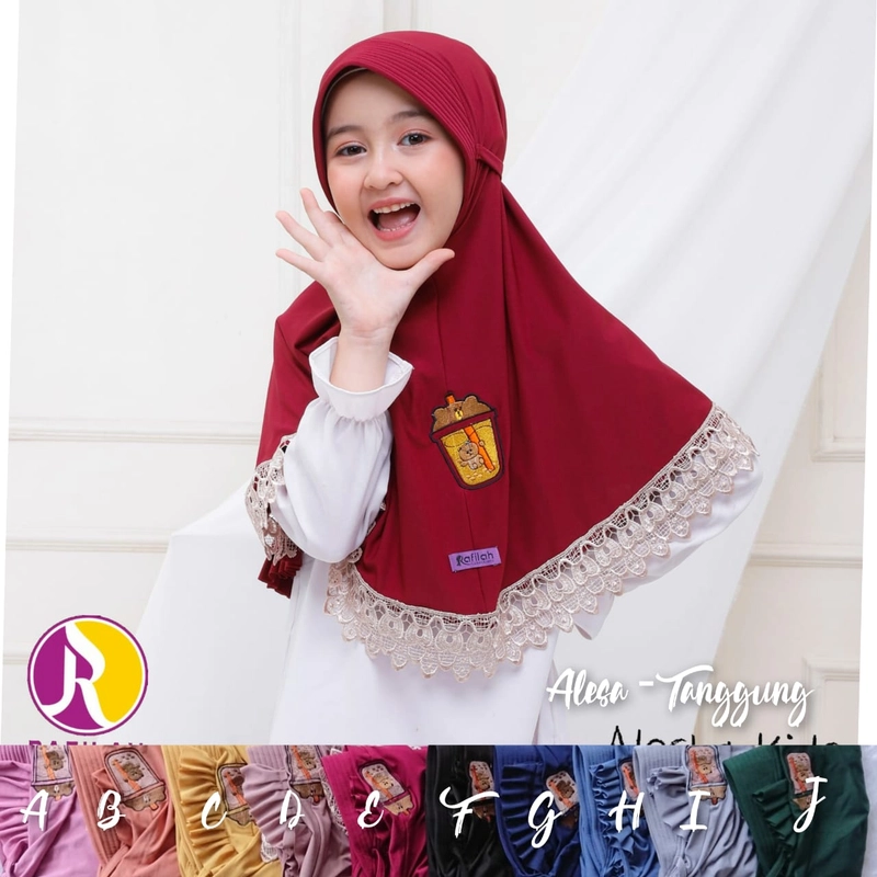 Product image Fisky Collection - Fisky Collection - Hijab Boba Anak Rafilah All Size Hijau Botol