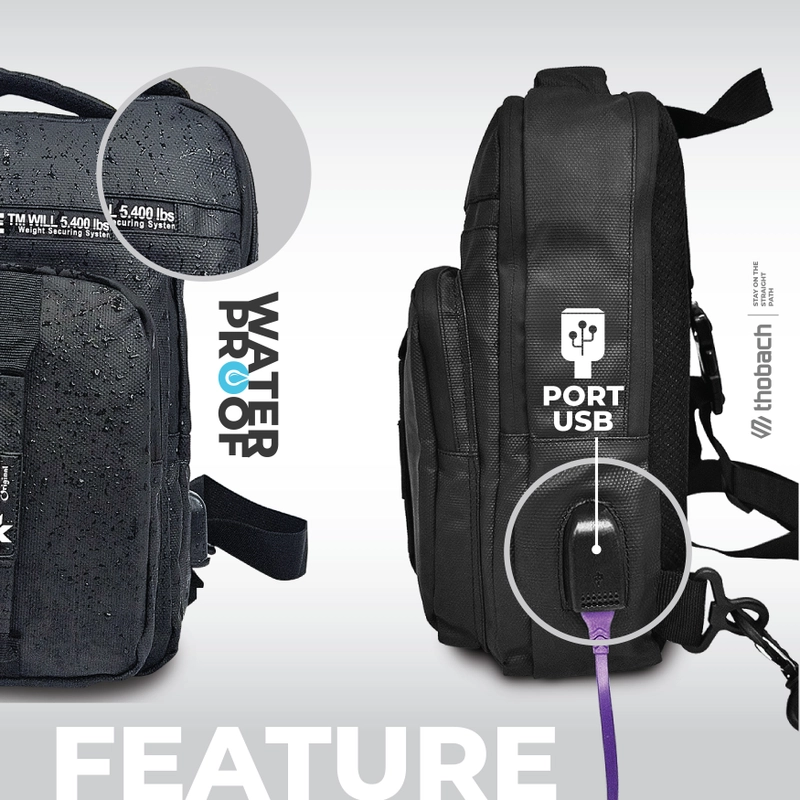 Product image Thobach official - THOBACH Slingbag Anti Air Waterproof TORETTO 509 gr Black