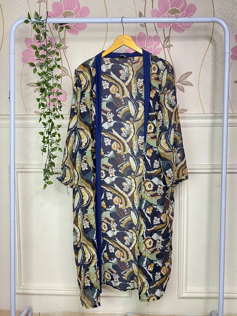 Product image Milyarda Hijab - Long Outer Dress Wanita Motif Allsize navy