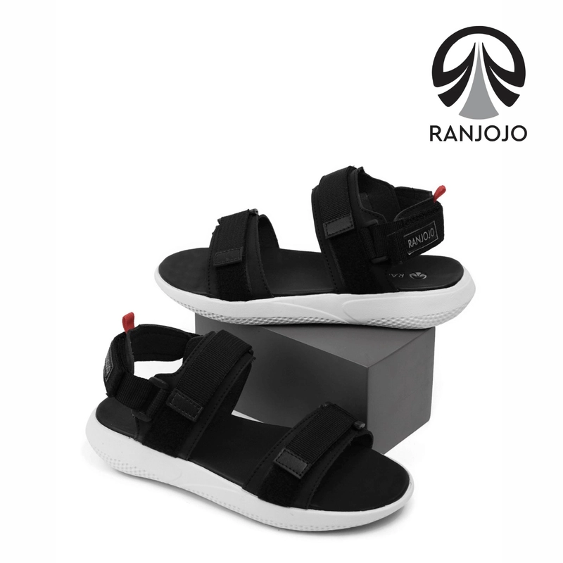 Product image Ranjojo - Sendal Wanita Korea Original Ranjojo RJ17 Sandal Gunung Wanita Casual Dual-Strap Tali Karet El 37 HITAM