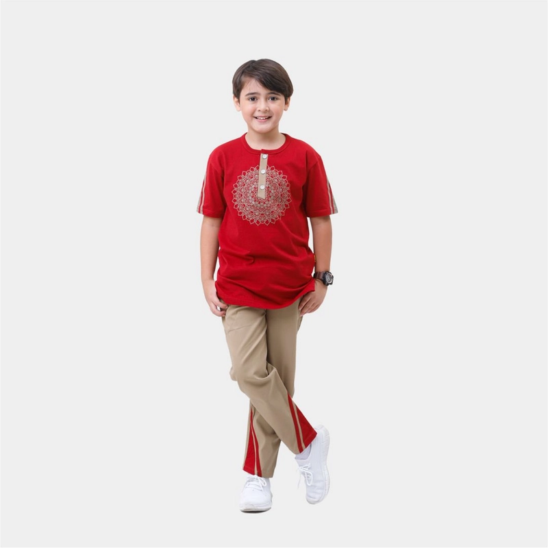 Product image Setelan anak laki laki Simple Ethnic Qais M Maroon