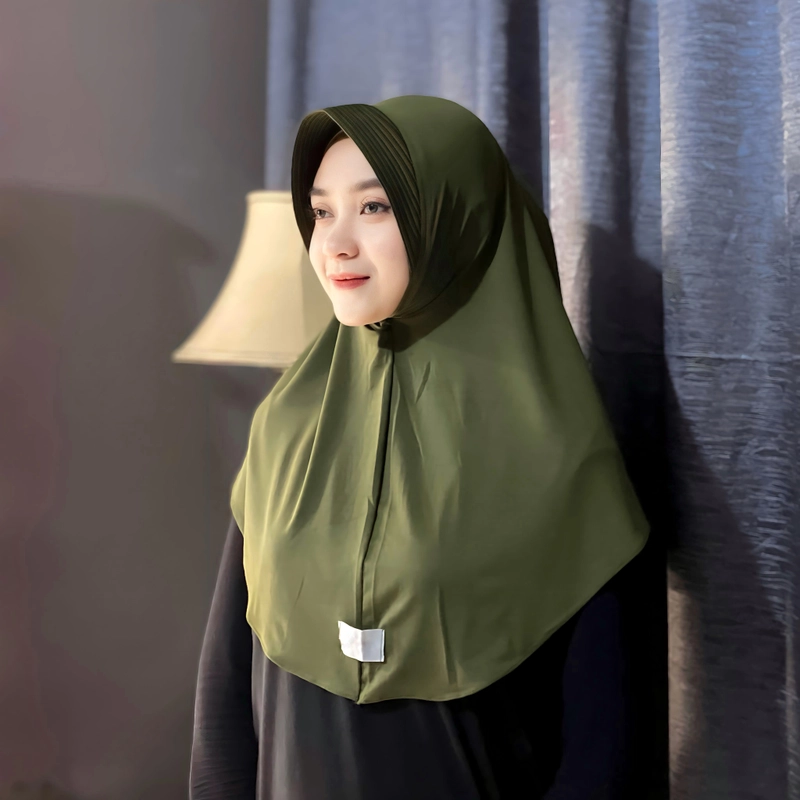 Product image MAMY Gallery - [PO] Kerudung Instan Harian Bergo Sport Olahraga Size M (Standard) Army