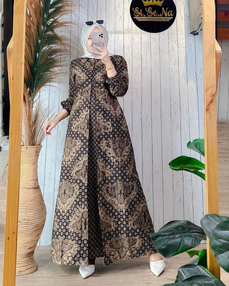 Product image Batik Alfin - Gamis batik cantik model terbaru gamis wanita muslim Allsize Gamis batik cantik 1
