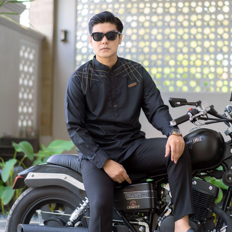 Product image Kois Batik - Baju koko pria dewasa baru lengan panjang untuk semua acara bisa motif Arbani hitam M Arbani hitam