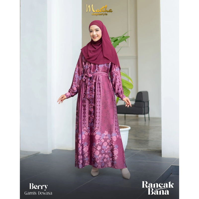 Product image Maetha - Sarimbit Rancak Bana Series Berry Allsize Pashmina Syari