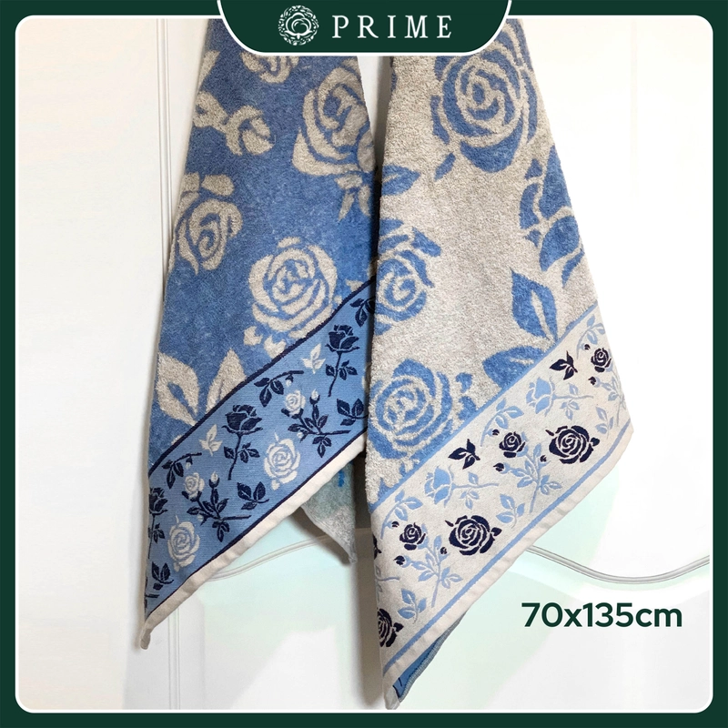 Product image Handuk Mandi Dewasa Prime by Chalmer 70 x 135 cm Motif Rosein Ukuran Besar 70 x 135 Grey