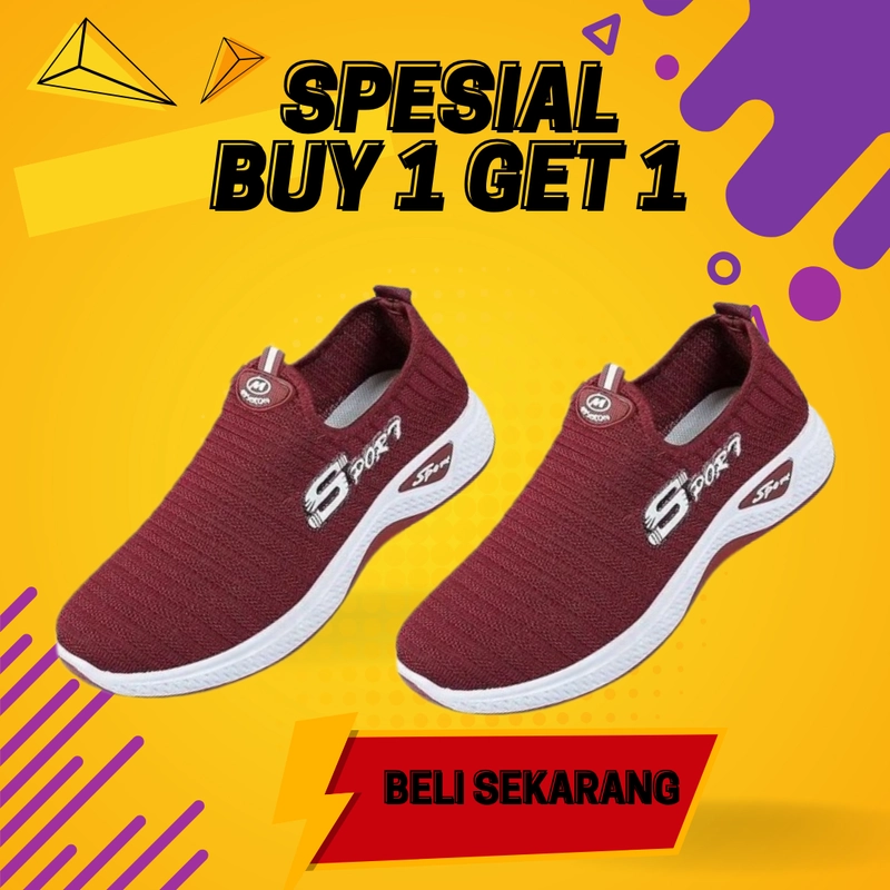 Product image Koekita - Buy 1 Get 1 Sepatu Slip On Wanita Fashion Sport7 IMP-02 40 MARON