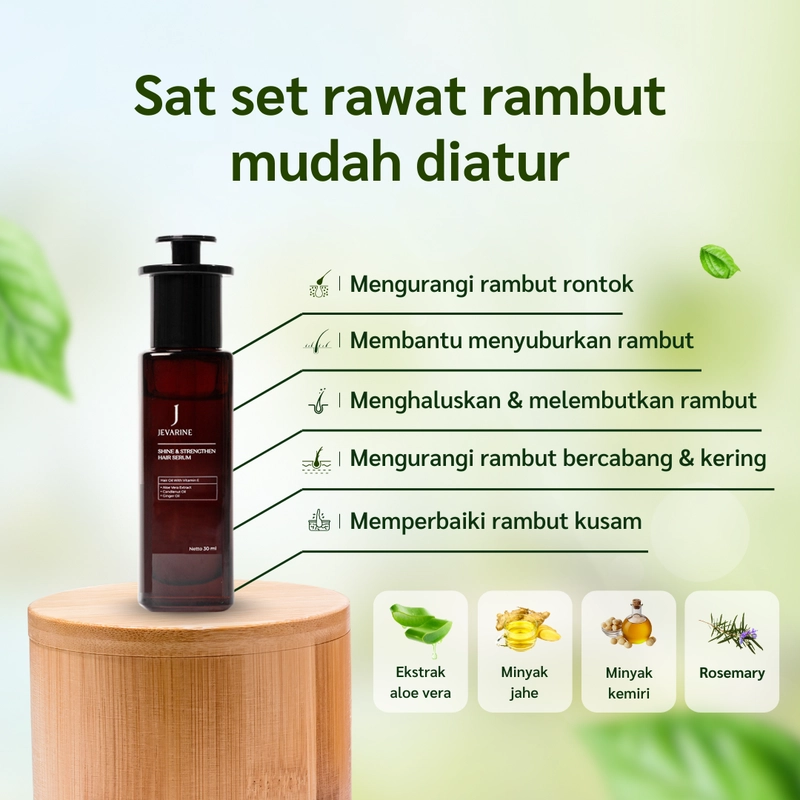 Product image Jevarine - Shine & Strengthen Hair Serum 30ml Coklat