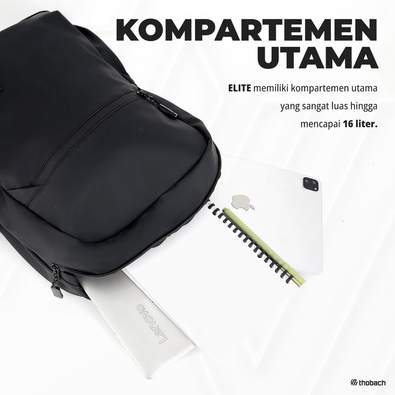 Product image Thobach official - THOBACH-BACKPACK WATERPROOF ELITE TAS RANSEL PRIA WANITA PREMIUM All size Black