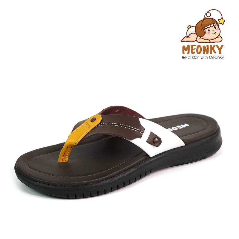 Product image Meonky Official - Sandal Anak Laki Laki Sendal Japit Sintetis Casual SB - 11 Untuk Bermain Sekolah 36 Coklat Tua