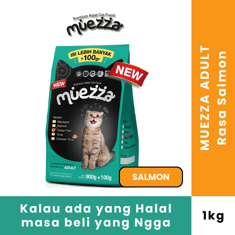 Product image Muezza - Muezza PAKET DUO Makanan Kucing Kering Adult 1 kg - Isi 2 2kg Salmon