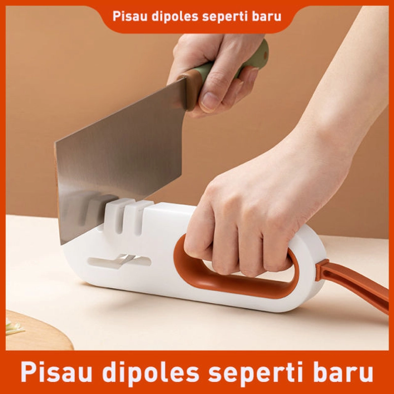 Product image Alat Pengasah Pisau Dan Gunting Multifungsi / Knife Sharpener Pengasah Pisau Putih orange