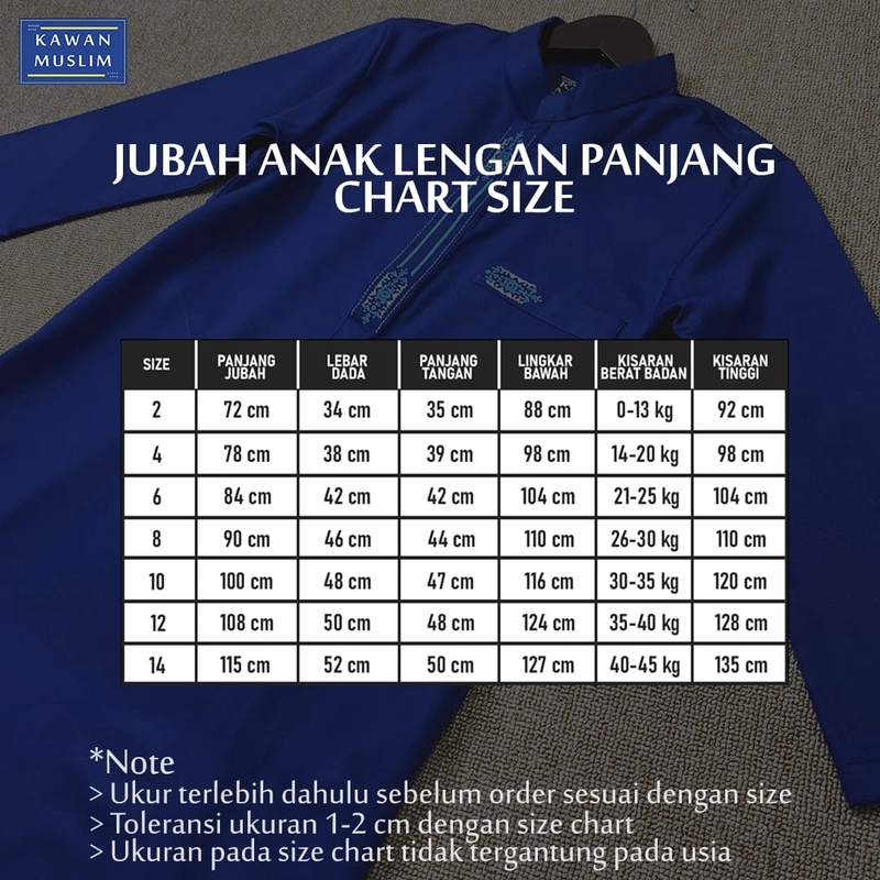 Product image Kawan Muslim - Jubah Gamis Bordir Anak Laki Laki Lengan Panjang Usia 1 Sampai 14 Tahun (JBA15) 10 PUTIH