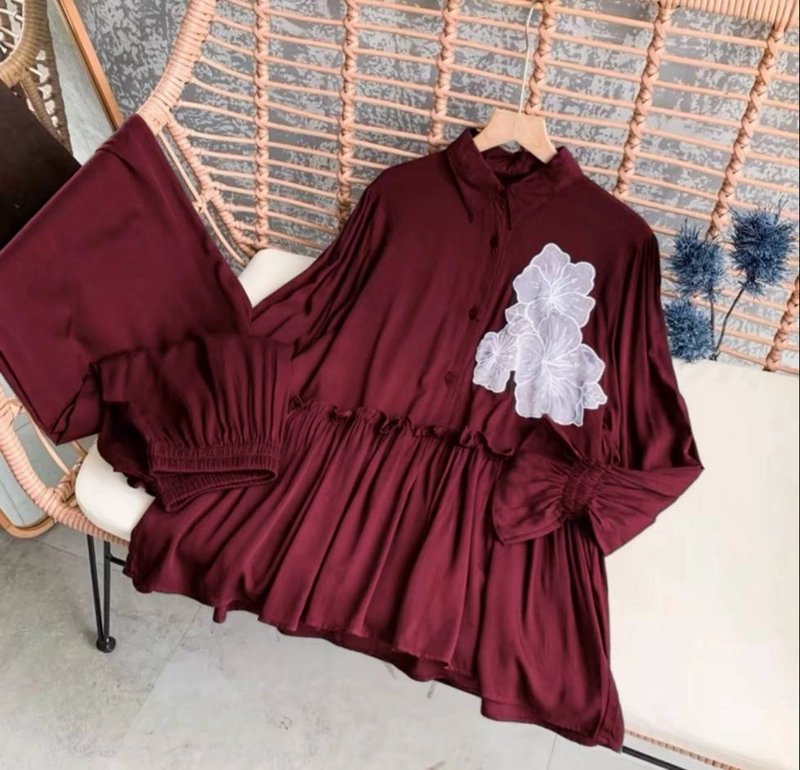 Product image Khisna collection - Set celana bordir NIBU bestseller Allsize Marun