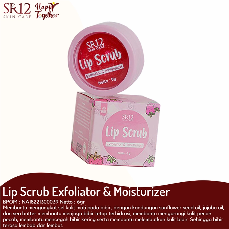 Product image SR12 Lip Scrub Exfoliator & Moisturizer / Scrub Bibir / Melembabkan Bibir / Mencerahkan Bibir 6gr Lip Scrub