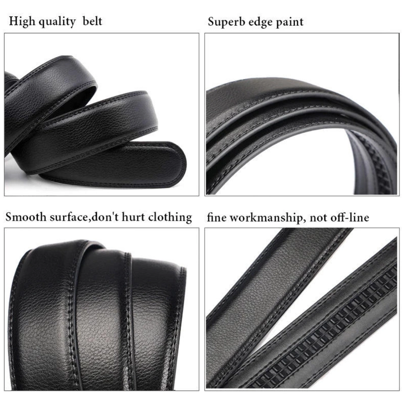 Product image KAHASIL - Ikat Pinggang Sabuk Gesper Pria Kulit Kepala Besi Model Rel Panjang 125cm KHBELT07 all variant Black