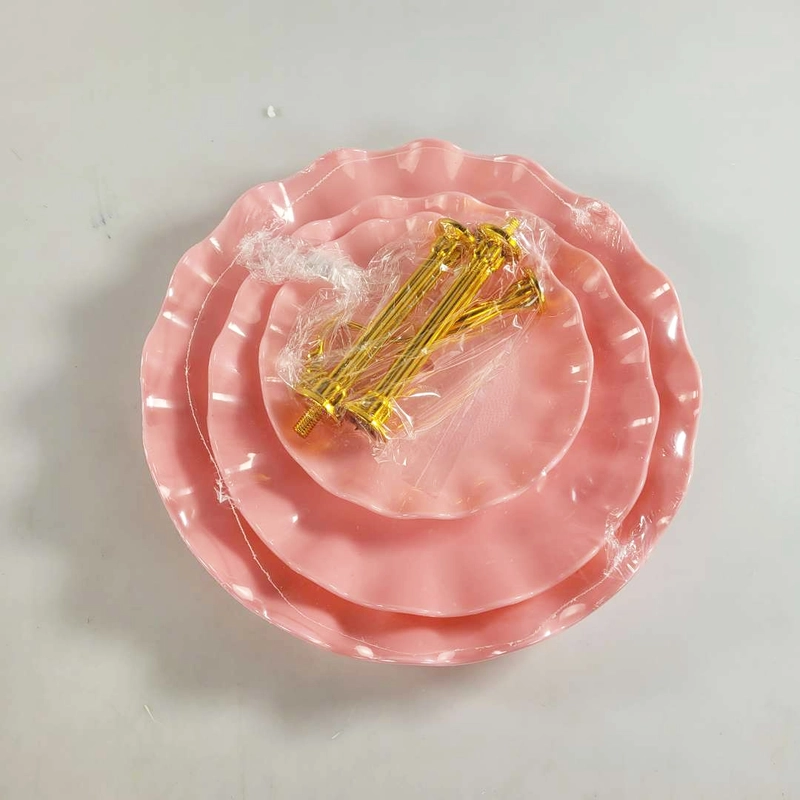 Product image RUMAH RAYA - (PO) Rak Kue Susun 3 Tingkat Detachable Plate Cake Stand Display - MB-3 Tipe MB-3 Pink