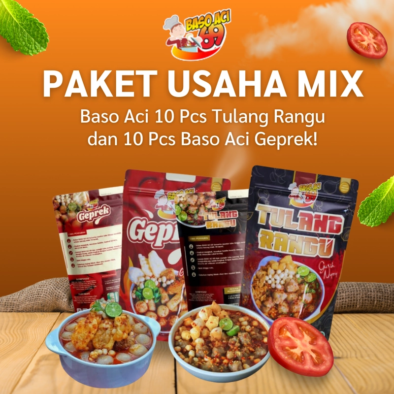 Product image Baso Aci 69 - Paket Usaha Makanan Mix Baso Aci 4kg geprek 10pcs, tr 10pcs