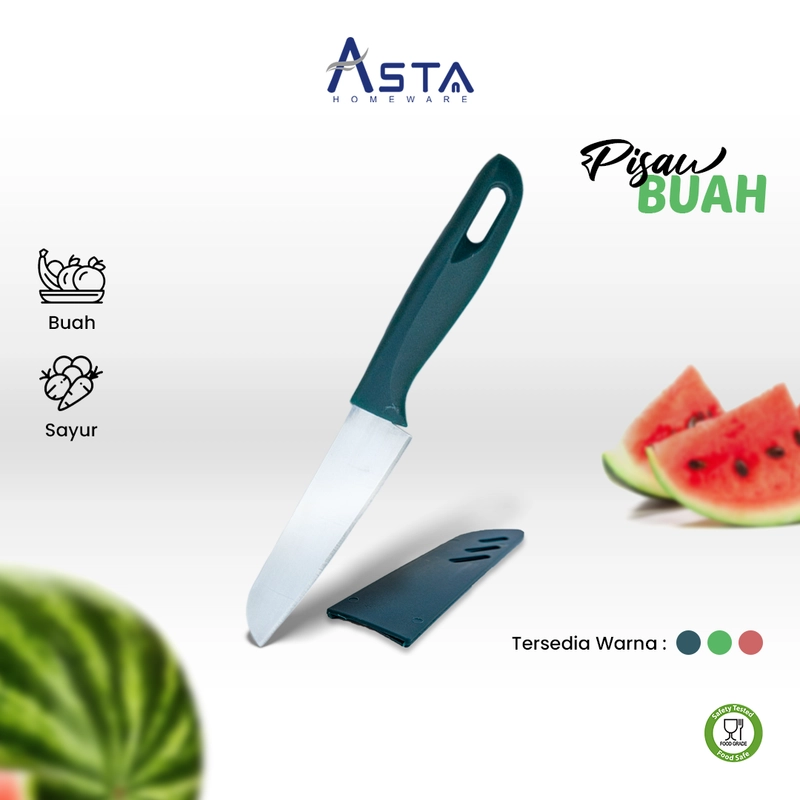 Product image Asta Pisau Dapur Stainless Tajam Kupas Buah Sayur Serbaguna 20 cm Warna Pink
