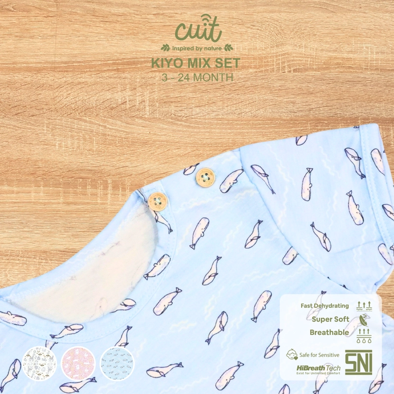 Product image CHARACTER 2 - Kiyo Mixsleeve Set M Blue Whale