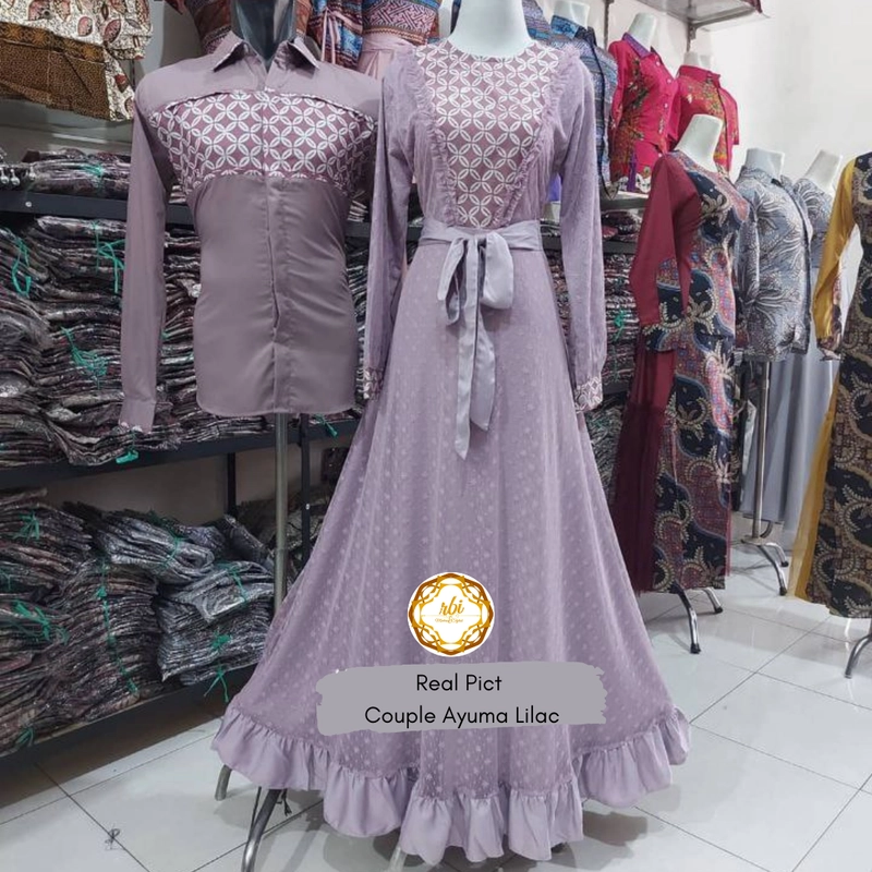 Product image Couple Gamis Ayuma Size S M L XL XXL - Dua Varian Warna Kemeja Saja Size M Lilac