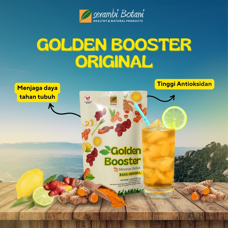 Product image SERAMBI BOTANI - Golden Booster Minuman Jamu Herbal Kunyit Temulawak 6 Sachet @15gr Original