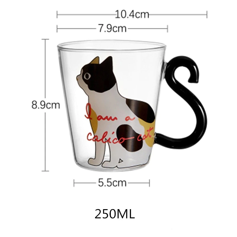 Product image RUMAH RAYA - (PO) Cangkir Gelas Mug Tail Cute Cat Handle 250 ml Orange