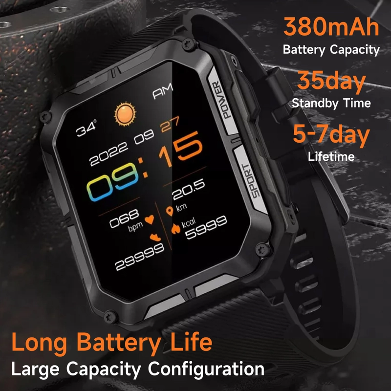 Product image Mitimes - Mitimes Smart Watch C20 Pro Bluetooth Phone Call 1.83 Inch Black Orange