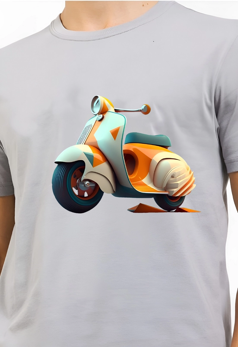 Product image astro - Kaos Pria Gambar 3Dimensi Vespa Modern H0139 M ABU