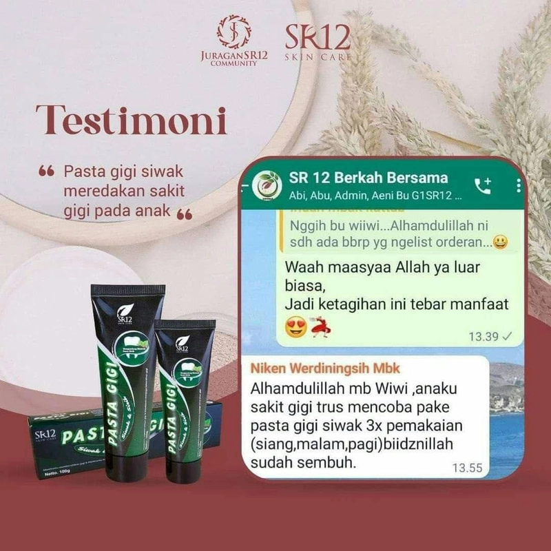 Product image SR12 Pasta Gigi Siwak & Sirih Mencegah Bau Mulut Mengatasi Bau Mulut Napas Lebih Segar 100gr Siwak & Sirih