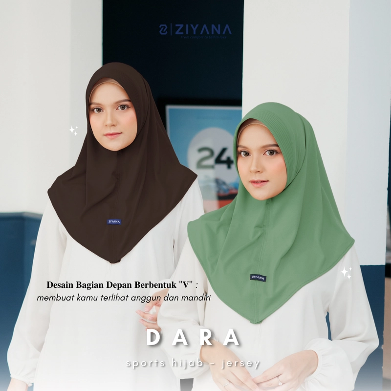 Product image Ziyana Hijab - Kerudung Sport Jersey Jilbab Instan Jersey Dara All Size Black