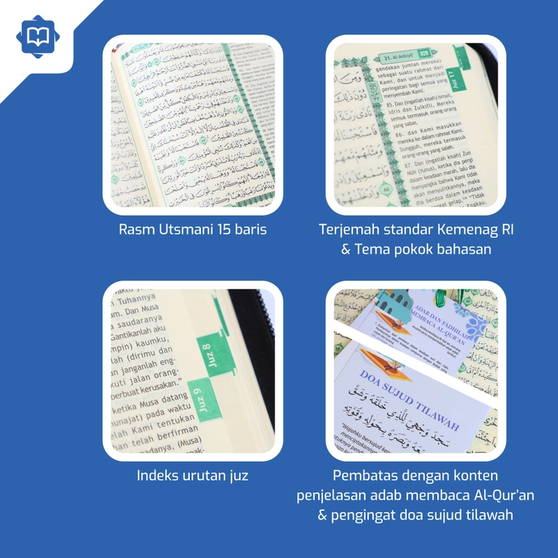 Product image Halim Quran - AL-QURAN TERJEMAH AL-HALIM DENGAN COVER UNIK SEPERTI AGENDA A5 Coklat