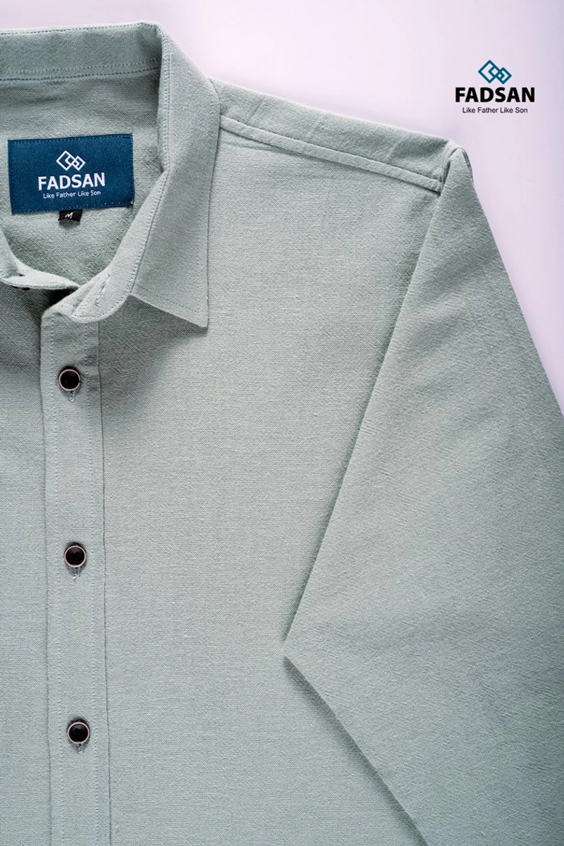 Product image FADSAN - Koko Bahan Katun Couple Ayah Anak Lengan Panjang Warna Mint Breeze - Grit Series SIZE ANAK XS GRIT MINT BREEZE