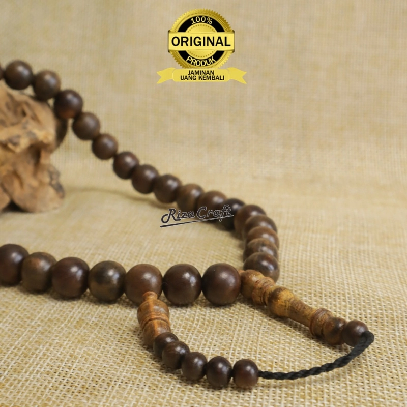 Product image Riza Craft - Tasbih Kayu Gaharu ASLI Wangi Kalimantan ukuran Besar Jumbo 12mm 33 Butir 33 Butir Gaharu