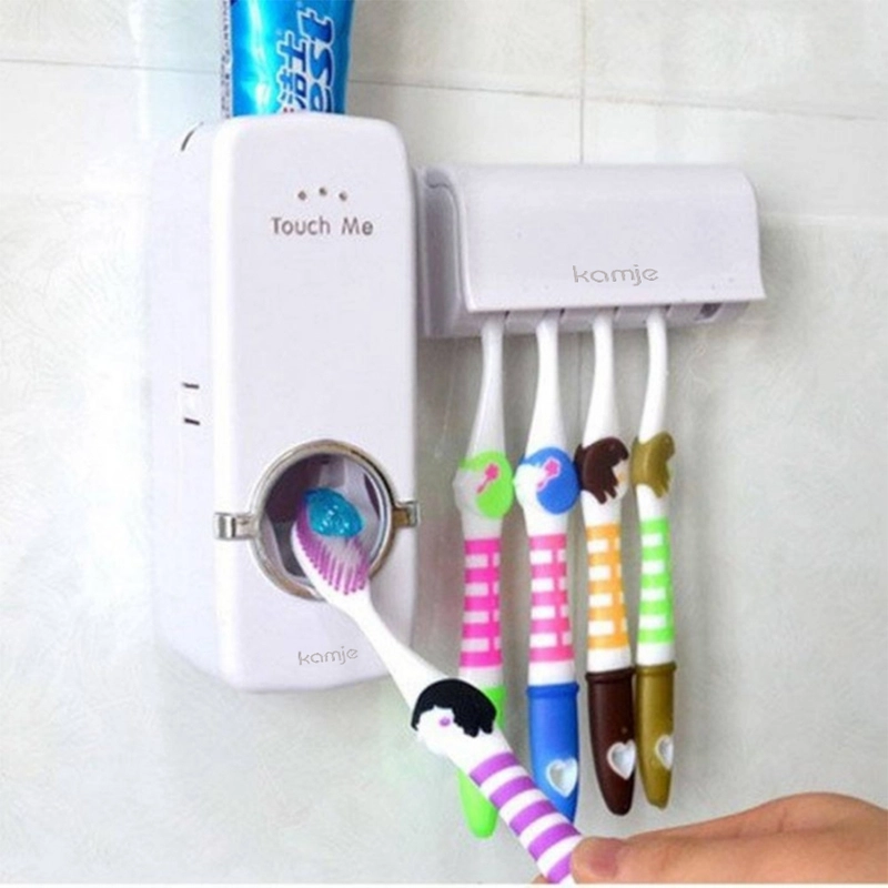Product image KAMJE Dispenser Pasta Gigi Odol Tempat Sikat Gigi Tempat Penyimpanan Kamar Mandi KMJ066 KMJ066 RANDOM