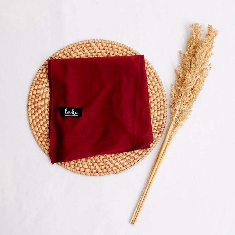 Product image Leika - PASMINA INNER JERSEY PENUTUP LEHER / OVAL BANDO / PASHMINA INNER JERSEY DEWASA Dewasa Maroon