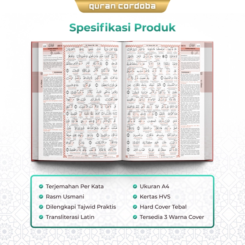 Product image Cordoba - Al Quran PER KATA AL MUSHAWWIR Terjemah besar A4 Random