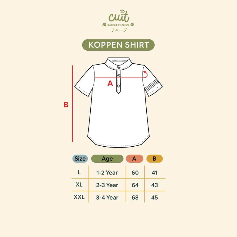 Product image CUIT Baby 1 - 4 Tahun Baju Koko Anak Laki-laki Tangan Pendek Koppen XL Green