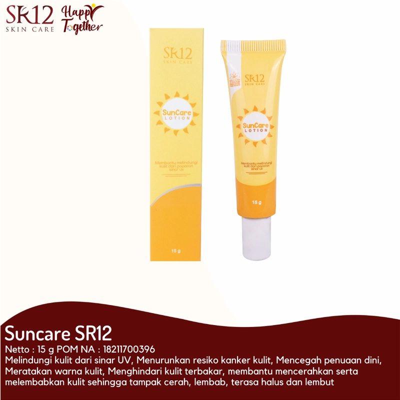 Product image SR12 Sunscreen SPF 50 PA+++ Waterbase Non Alcohol Non Perfume Non Comedogenic 15 gr Suncare Lotion