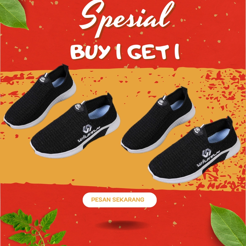 Product image Koekita - Buy 1 Get 1 Sepatu Kets Sneakers Wanita Fashion WILUEM IMP-002 37 HITAM